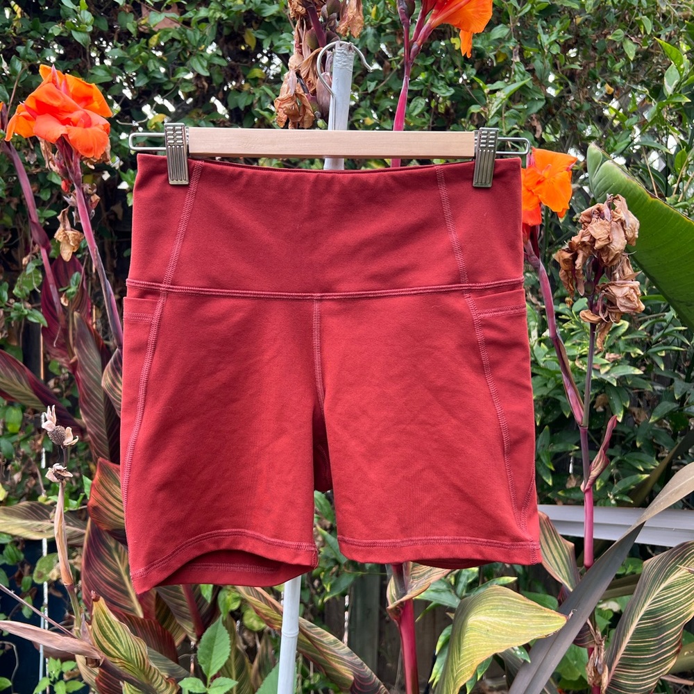 **SOLD**Old Navy Active Go Dry Bike Shorts; Burnt Orange/Red Color; Size M